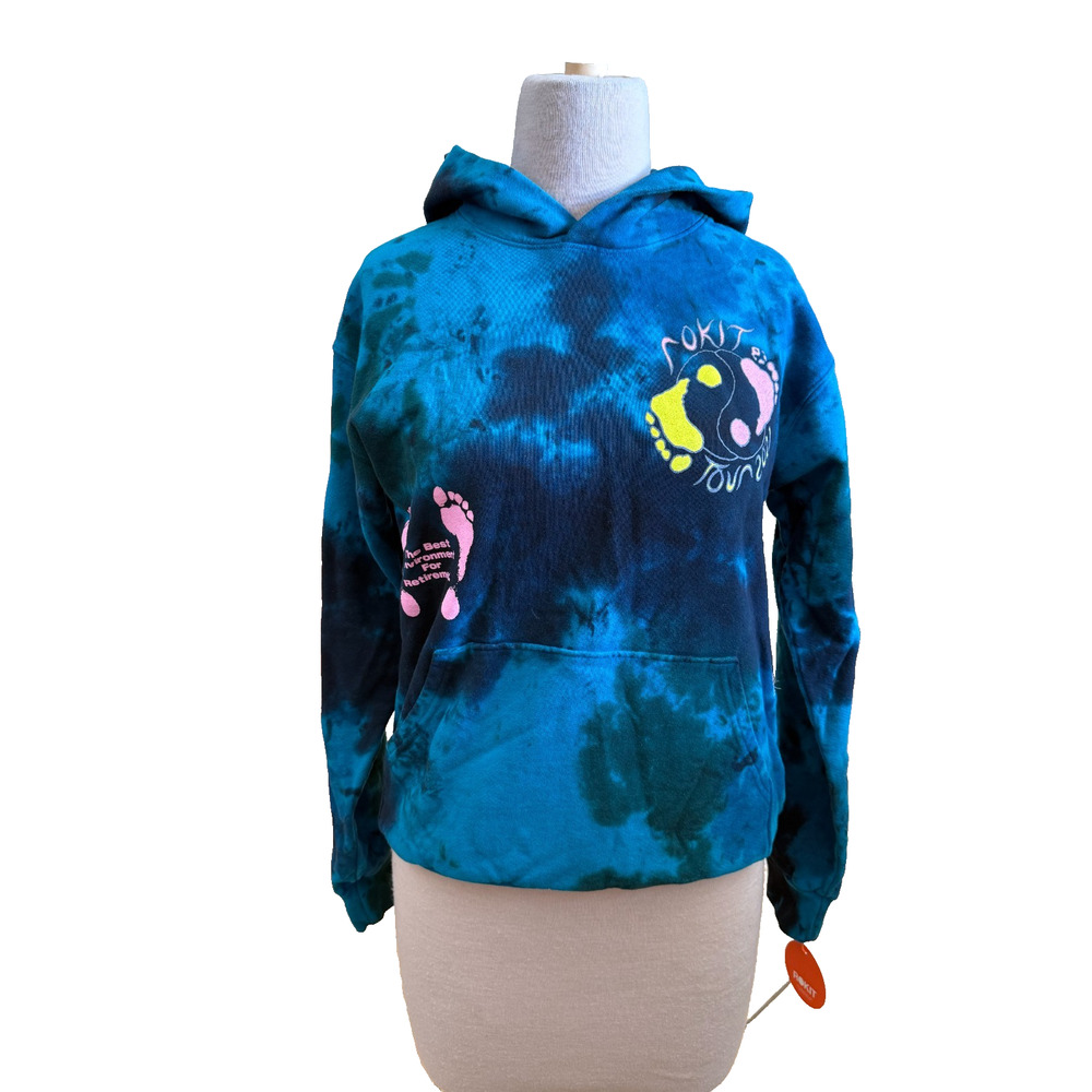 ROKIT Tour Voyage Hoodie Tie Dye Blue Size Medium - New with tags